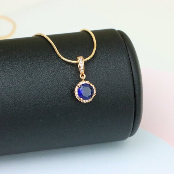 "Deep Purple Crystal Pendant with Sparkling Accents in Rose Gold, XPPT1459 - Picture 2 of 13